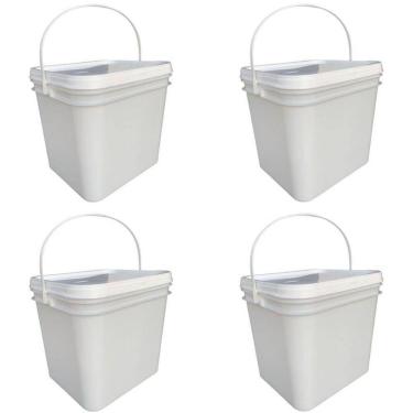 Imagem de Balde para shampoo e condicionador retangular 3.6l - 4 pçs