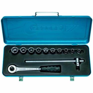 Imagem de Jogo de soquetes sextavado gedore 12 peças - estojo metálico