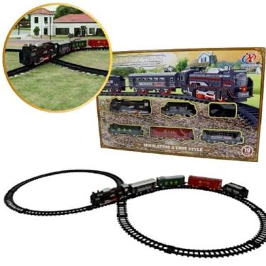 Imagem de Trem Locomotivo Infantil Com Luz Trilhos E Vagões - DDG