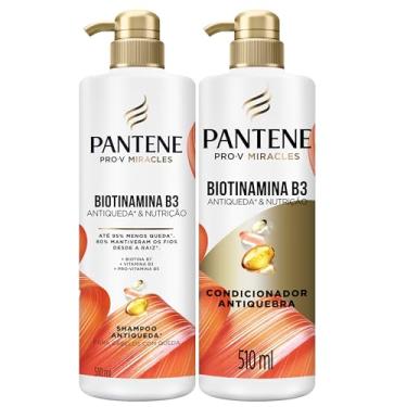 Imagem de KIT Shampoo + Condicionador Pantene Antiqueda e Nutrição Biotinamina B3 510ml