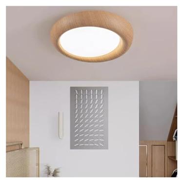 Imagem de Luminária de teto LED de madeira moderna para quarto, estudo, corredor, lâmpadas de acrílico coloridas, resistentes à luz azul, elegantes e decorativas para quarto