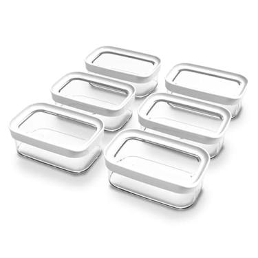 Imagem de Kit Conjunto De 06 Potes Herméticos Mantimentos Acrílico 90 (Branco)
