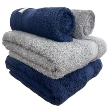 Imagem de Jogo de Toalhas de Banho Linea 100% Algodão Karsten Lisa Grosa Macia AntiPilling Jacquard - 4 Peças