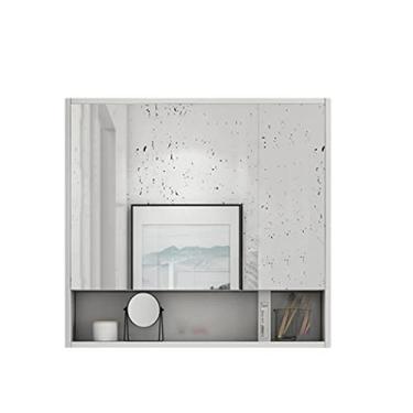 Imagem de AKALNNB Armário de parede de banheiro, armário de espelho de banheiro, prateleira de armário de espelho de parede com espelho de maquiagem armário de armazenamento