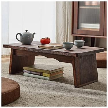 Imagem de Mesa de centro mesa antiga com pernas dobráveis mesa baixa multifuncional mini móveis de piquenique portáteis para pequeno-almoço bandeja para servir escrita para jogos (castanho 50 x 30 x 21 cm)