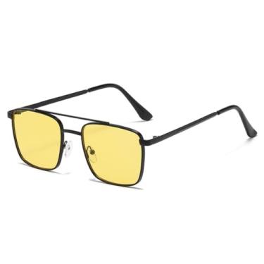 Imagem de HPIRME Óculos de grau vintage masculino com armação dupla para mulheres, tamanho grande (cor 7)