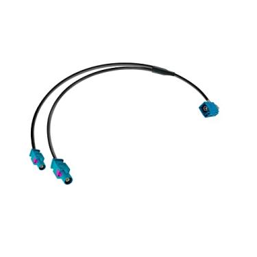 Imagem de POBADY Fakra Z Cabo Fakra Z Fêmea Ângulo Reto 90 Graus para Dual Fakra Z Macho Cabo Adaptador RG174 30CM/12in para Carro Estéreo DAB Sistema de Navegação GPS Antena Aérea