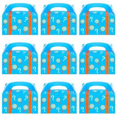 Imagem de 18un Caixas Presente Azuis e Laranja Professores Inglês, Lupa Desenho Animado e Caixas Guloseimas Ponto Interrogação Sacos Doces Crianças Decoração Festa Temática Caminhão Bombeiros Bombeiro