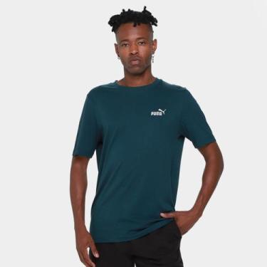 Imagem de Camiseta Puma Small n. 1 Logo S Masculina, Verde escuro, P