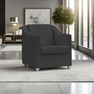 Imagem de Poltrona Decorativa Para Sala Recepção Manicure Barbearia Salão de Bel