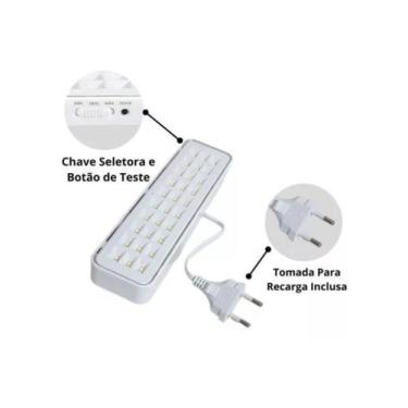 Imagem de Luz de Emergência 30 LED 2 Watts Luz Branca Bivolt - AATOP-CTB-ELGIN-A