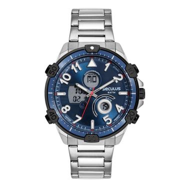Imagem de Relógio Seculus Masculino Ref:77270gpsvca1 Anadigi Prateado