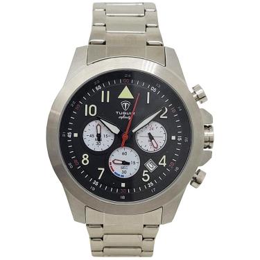 Imagem de Relógio Tuguir Masculino Ref: 6117b Tgi37086 Cronógrafo Aço Prateado