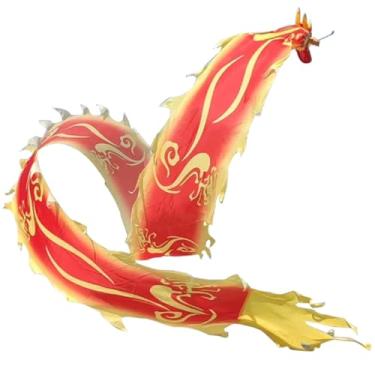 Imagem de Fita quadrada de dança longa de seda colorida de dragão - Fita quadrada de dança fitness para idosos exercícios e atividades culturais adereços de desempenho (10 m)