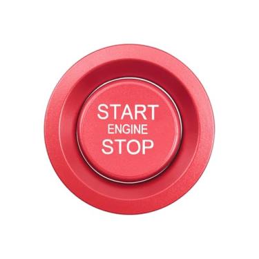 Imagem de LANZMYAN Capa de botão Push Start Stop compatível com Land Rover Keyless um clique botão de arranque adesivo para Range Rover/Jaguar XJ XF XJR XE acessórios interiores de liga de alumínio (2 peças