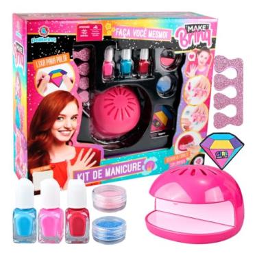 Imagem de Polibrinq Kit Manicure Infantil Make Brinq Esmalte Lixa e Secador