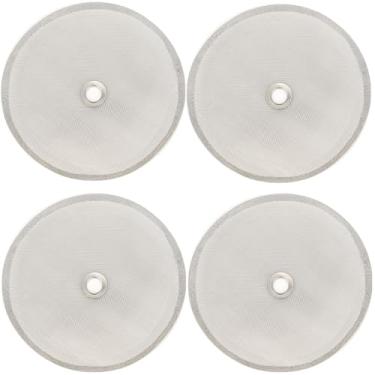 Imagem de Pacote com 4 telas de prensa francesa universal de 10 cm, tela de substituição com anel central de metal, 8 xícaras/1000 ml filtro de prensa francesa