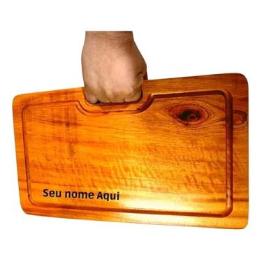 Imagem de Tábua de Cortar Personalizada Churrasco Profissional, Com Nome, Logo, Símbolo, Iniciais Etc, Madeira Nobre de Lei, Tábua 40x24x2,5cm, Presente Único