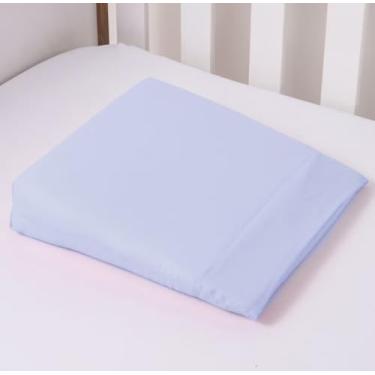 Imagem de Travesseiro anti refluxo baby para berço e carrinho de bebê (Azul claro)