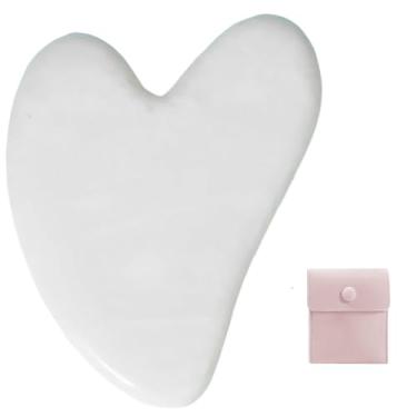 Imagem de Gua Sha Facial Tools Guasha para rosto metal Gua Sha massagem da pele Guasha ferramenta de beleza para olhos corporais massageador cuidados com a pele (branco)