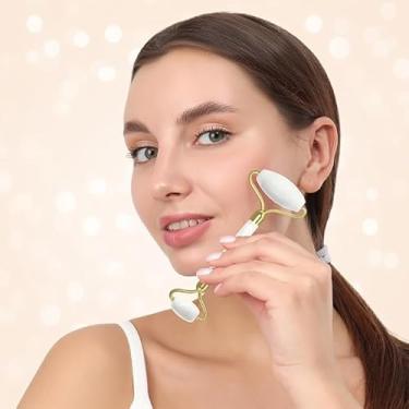Imagem de Ferramenta de rolo facial, rolos faciais de ponta dupla para rosto, pescoço, costas, braços, pernas, olhos, presentes de spa para mulheres, rolo facial Gua Sha, reduz o inchaço e melhora as rugas