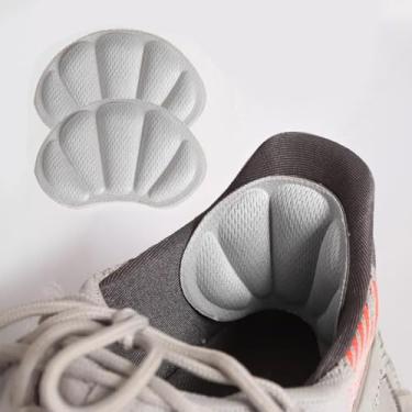 Imagem de Almofadas de calcanhar autoadesivas, inserções de espuma para prevenção de bolhas, protetores de salto de sapato antiderrapantes para conforto e suporte, Cinza, F