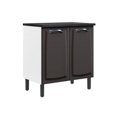 Imagem de Balcão De Cozinha Itatiaia Em Aço 2 Portas Branco/Grafite New Premium