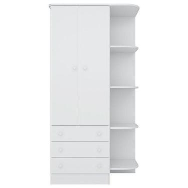 Imagem de Guarda Roupa Infantil Doce Sonho 105 Com Cantoneira Branco - Qmovi