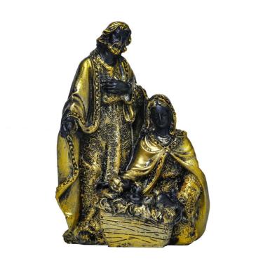 Imagem de Figura de resina da Sagrada Família para presépio de 12 cm em estilo vintage