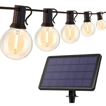 Imagem de Kit Varal De Luz Solar Com 25 Lampadas Para áRea Externa Festa Gambiarra Prova Dgua 10 Metros Luz Solar Para Jardim Fita De Led(10m 25 Lampadas)