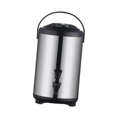 Imagem de Bothyi Dispensador de bebidas de parede dupla com, barril isolado de aço inoxidável para chá, leite e café, 4l