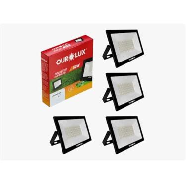 Imagem de 4 Refletor LED 50W 6500K Preto Bivolt