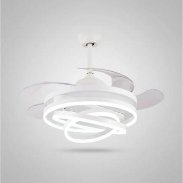 Imagem de Ventilador de Teto LED Retrátil 001W Branco — Estilo e Conforto