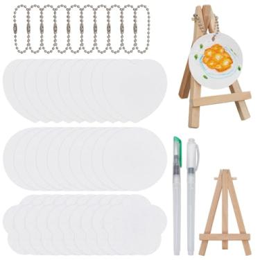 Imagem de BENECREAT Tinta mágica inchada, 69 peças, kit de pintura de textura de espuma mágica, inclui 30 papéis de textura de espuma, 6 canetas pincel de água, 3 cavaletes de mesa de madeira de pinheiro