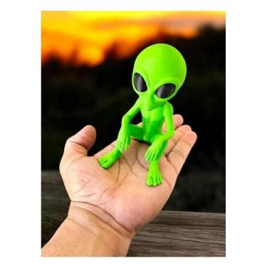 Imagem de ET Extraterrestre Boneco Sentado Alienígena Decoração 3D 11,5cm - ACTI