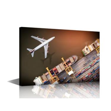 Imagem de 1 painel de aviões de carga de transporte de carga decoração de parede para sala de estar tela arte de parede pinturas modernas abstratas artísticas imagens de transporte arte para corredor do quarto