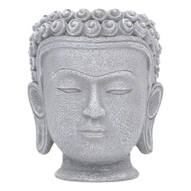 Imagem de Ｂｅｓｇａ Vaso de flores em formato de cabeça de Buda, escultura para plantas de interior, presente, vaso de flores para plantas, para centro de mesa de, Altura 10.6 Cm