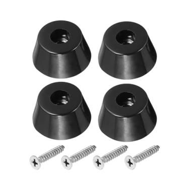 Imagem de Pés de tábua de corte, pacote com 4 pára-choques redondos de borracha amortecedores antiderrapantes com parafusos de aço inoxidável para móveis, cadeiras, mesas, eletrônicos (0,5 cm L x 0,59 A)