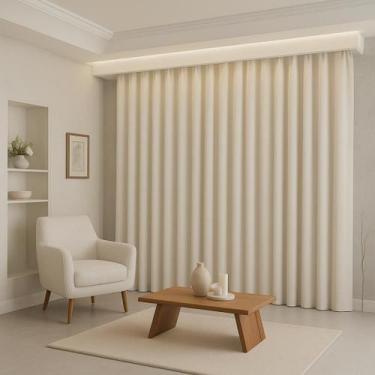 Imagem de Cortina Trilho Suiço Blackout Em Tecido 4 Metros Sob Medida - Stanzann