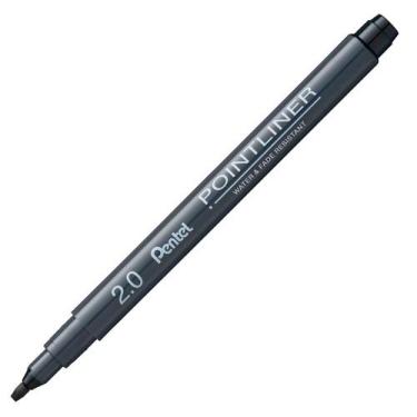 Imagem de Caneta Nanquim Pointliner 2.0Mm Pentel Preta Unidade
