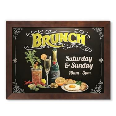 Imagem de 4 THOUGHT Quadro negro magnético emoldurado de madeira de pinho maciça para parede, placa de lousa rústica resistente de 61 cm x 45 cm para cozinha, escritório, casa e café - uso interno/externo