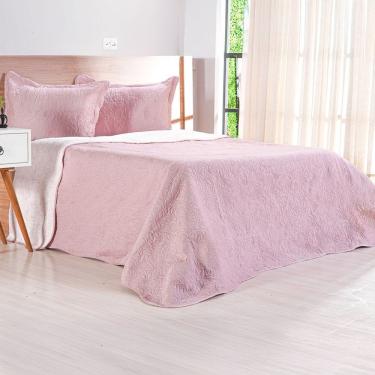 Imagem de Kit Cobre Leito Casal Ultra Lisse Lisa New 210x230cm Rosa Bruma