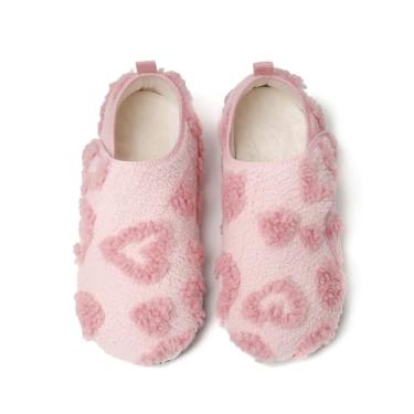 Imagem de LOIRIT Pantufas femininas e masculinas, sola de borracha, para uso interno, meias felpudas, leves, antiderrapantes e descalços, rosa, 6.5-7.5 Women/5.5-6.5 Men