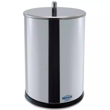 Imagem de Lixeira Inox com Tampa 18,5x32cm 7,8 Litros - 3030203 - BRINOX
