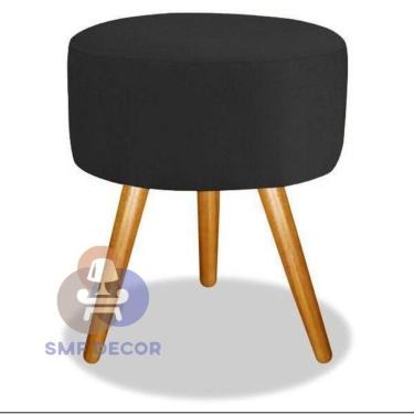 Imagem de Puff Redondo Pés Palito Preto