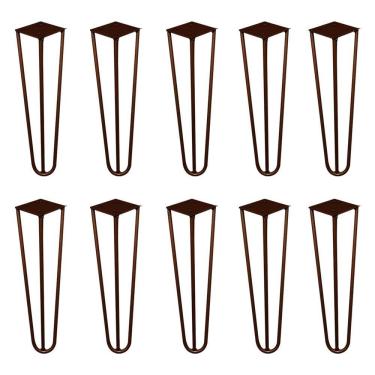 Imagem de Kit 10 Pés De Metal 30 Cm Mesa De Canto Rack E Puffs Bronze