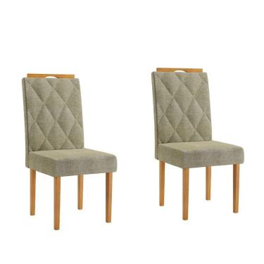 Imagem de Conjunto 2 Cadeiras Diamante Jcm Movelaria Cinamomo Linho Bege