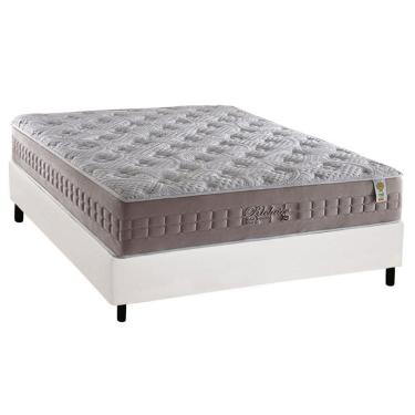 Imagem de Cama Box Casal: Colchão Molas Masterpocket Ensacadas Anjos Richesse + Base Branco(138X188)