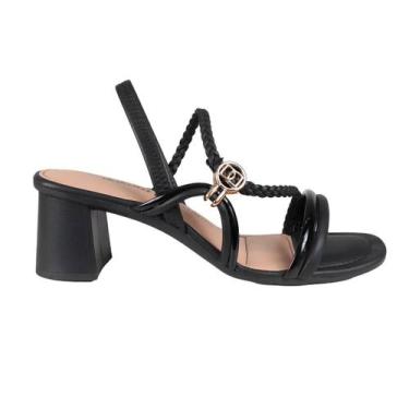 Imagem de Sandália Feminina Salto Bloco Dakota Confortável Y9371, 37, Preto