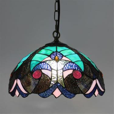 Imagem de Luminária pendente de luxo contemporânea para restaurante, com LED, estilo americano criativo, para sala de estar, quarto, hotel, villa, corredor, café, bar, escada, lustre de vidro colorido